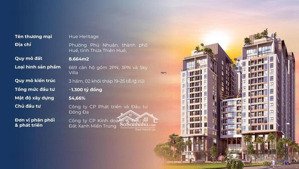 mở bán đợt đầu ~ căn hộ cao cấp huế heritage, ngay ngã 6 huế. giá gốc từ chủ đầu tư. sở hữu lâu dài