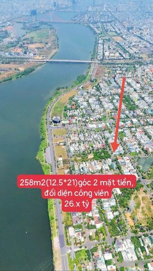 258m2 góc 2 mặt tiền + đối diện công viên- khu nam việt á đà nẵng