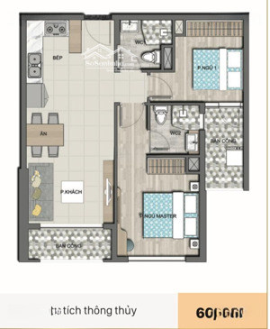 bán cc 2pn, 2wc, 62m2 tại victoria village, q2, hcm, 5,35 tỷ, thanh toán 4tỷ
