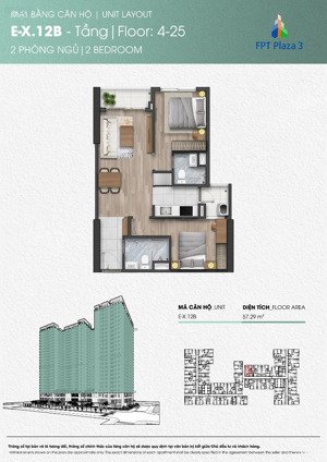 bán căn hộ view biển 68m2 fpt plaza 3 tầng cao, đã thanh toán 70% cđt - liên hệ 