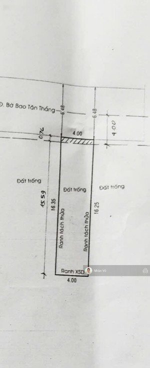 hẻm 7m đối diện aeon tân phú. dt: 4mx16m. giá 7.5tỷ tl