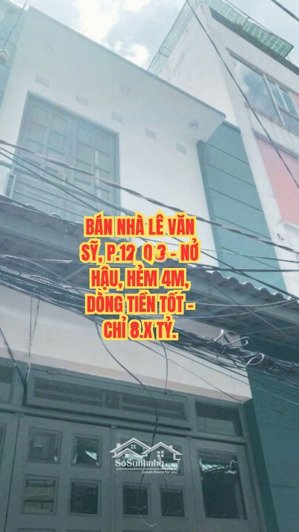 bán nhà lê văn sỹ, p.12, q.3 - nở hậu, hẻm 4m, dòng tiền tốt - chỉ 8.8 tỷ.
