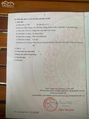 CHÍNH CHỦ CẦN BÁN GẤP LÔ ĐẤT VỊ TRÍ ĐẸP GIÁ ĐẦU TƯ NGAY XÃ HÀM THẮNG, HÀM THUẬN BẮC,BÌNH THUẬN