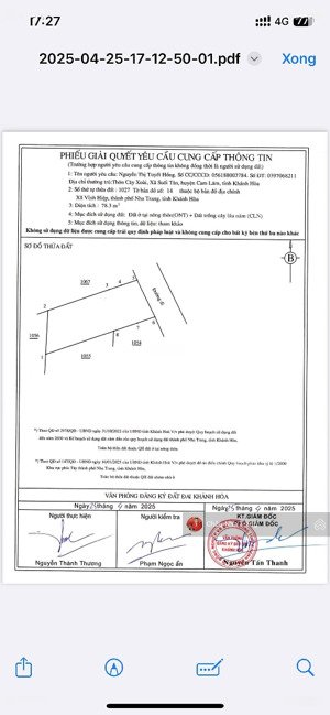 bán đất đẹp vĩnh điềm thương. dt: 78,3m2 chỉ 1ty550