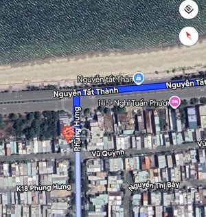 đất đường 10m5 phùng hưng . sát biển nguyễn tất thành. - diện tích 79m2 ngang 6m5