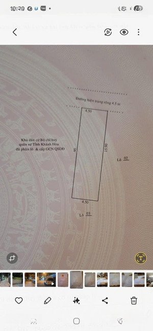 bán lô đất đường bê tông 4.5m phạm tu phường bắc nha trang