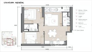 duy nhất căn 2 pn 62.98m2 toà nhà sky m trung tâm hạ long