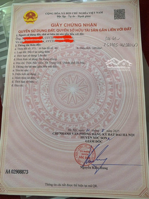 bán đất full thổ cư bắc hiên, trung giã, ngõ rộng 4m, cách quốc lộ 4 chỉ 3 phút