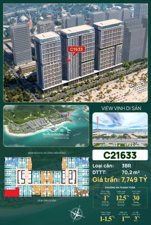 bán căn hộ chung cư 3pn + 2wc tại sun centro town, bãi cháy, hạ long, 6,5 tỷ, 70m2