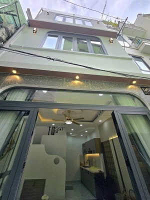 nhà đẹp 4 tầng hẻm 3,5m lê quang định, p14, bình thạnh, dt 4,5x 7m nở hậu gần bà chiểu, 4,99 tỷ