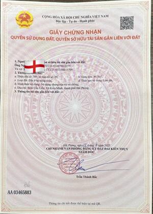 Bán đất Minh Tân - Kiến Thụy - Hải Phòng