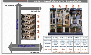 bán 5 căn nhà liền kề, 5 tầng hẻm 114 vườn lài, p. an phú đông, đường 6m thông tứ phía giá 7,55 tỷ