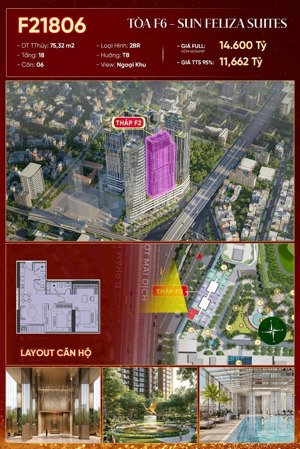 bán căn góc giá tốt nhất thị trường sun feliza suites, cầu giấy, hà nội 11ty6