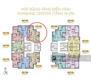 bán căn hộ cao cấp sunshine center. căn 4 phòng ngủ-hướng mát. dt:129,2m. lh: 