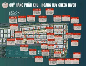 tổng quỹ căn vip, đẹp, 2 mặt tiền, view công viên. đường 34m dự án hoàng huy green river