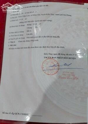 Bán đất Minh Tân - Kiến Thụy - Hải Phòng