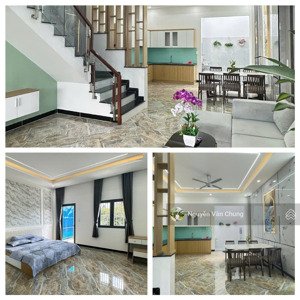 bán nhà mới 3 lầu 4 phòng ngủ có nội thất, full thổ cư diện tích rộng, nhà gần chợ trường học