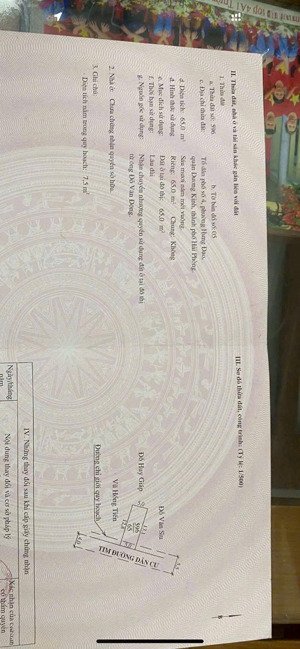 bán nhà mặt đường vọng hải , hưng đạo dt: 65m2 giá : đầu tư ( 2 tỉ 5xx )