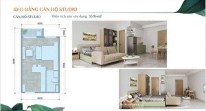 căn hộ 1pn 35m2 giá chỉ 775ttr, trả trước 150tr nhận nhà full nội thất