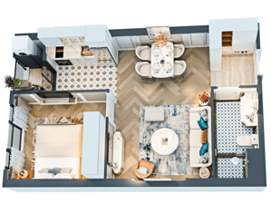 Căn 1PN tầng 21 View công viên giá 3.907 tỷ ngay cầu sông Hàn – CAPITAL SQUARE