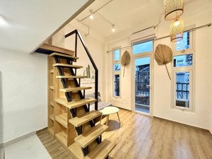 cho thuê căn hộ duplex balcony 40m2 bình thạnh, ngay gtvt hutech uef hồng bàng, full nt thang máy