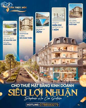 CHO THUÊ SHOPHOUSE AN CỰU CITY – VỊ TRÍ VÀNG ĐỐI DIỆN AEON MALL HUẾ- GIÁ THUÊ 30 TRIỆU/ THÁNG