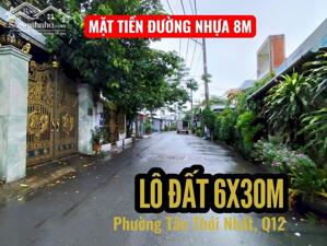 Bán đất thổ cư phường Tân Thới Nhất, Q12 mặt tiền 8m - 6x30m. Gần 3 trường học Quốc Tế