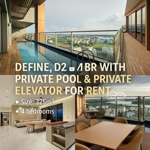 duy nhất còn lại căn hộ define, 325m2, 4pn cho thuê giá tốt tại thạnh mỹ lợi, quận 2