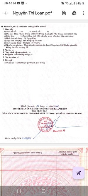 bán lô đất sổ đỏ thổ cư gần dự án sungroup 134,7m2 phước đồng nam nha trang tỉnh khánh hòa 1tỷ780tr