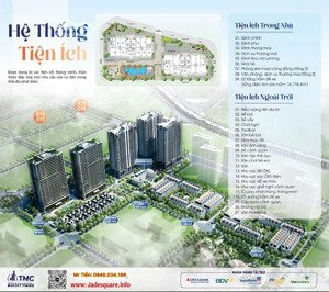 bán căn hộ chung cư tại jade square, 80 triệu / m2, 82 m2 hướng nam - giai đoạn 1