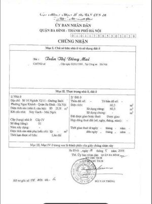 Chính chủ cần bán nhà số 16. Ngách 32 đường Bưởi. Trước cổng công viên Thủ Lệ.