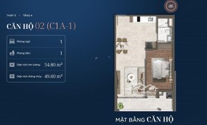 the privé tầng trung 1pn 1wc 54.8 m2 giá all in 6.7 tỷ view sông tòa 11