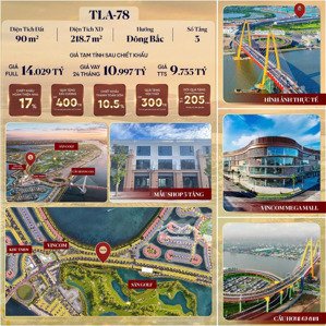 shophouse tla-78 đường tương lai [ rất gần vincom vũ yên ] view hồ + sân golf siêu rẻ! 9.735 tỷ