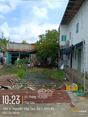 bán đất 97m2 ( ngang 5,8m, nở hậu 9m,dài 12m), 2,55 tỷ, hẻm xe hơi, nguyễn văn tạo, lt, nhà bè, shr