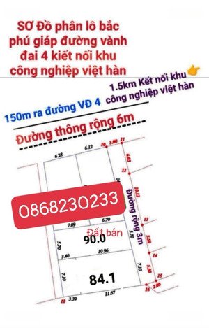 chính chủ cần bán đất 90m2, xã bắc phú, sóc sơn, hà nội,giáp vành đai 4 liên tinh chỉ 20 triệu / m2