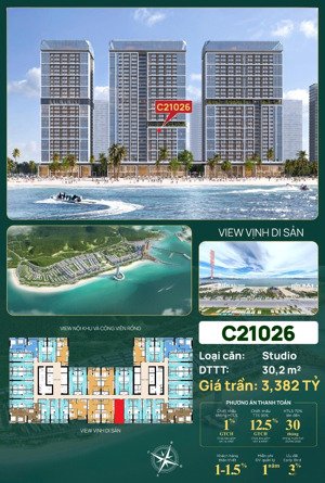 bán cc 1pn, 34m2 , 2,8 tỷ, hàng hot , tại sun centro town, bãi cháy