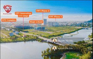 bán lô 2 mặt tiền khu r3 fpt ngang 13.2m ngay sông cổ cò - bđs rồng đỏ chuyên fpt