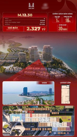 bán suất ngoại giao căn studio tầng cao view trực diện đảo riều giá cam kết tốt nhất thị trường