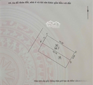 chính chủ bán 56,7m2 đất vĩnh thanh sát cầu nhật tân, tứ liên