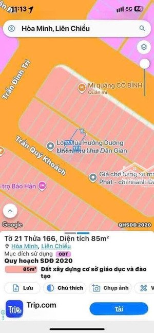 bán đất ở trần quý khoách, hòa minh, liên chiểu, đà nẵng giá siêu hời 5,65 tỷ, 85m2