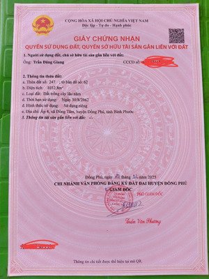 bán đất 1032m2 giá cực chất tại ấp 4, đồng tâm, đồng phú, bình phước