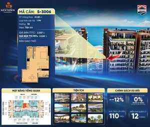 căn hộ 1pn s - 3006 newtown diamond phân phối độc quyền tại hoàng phương corp