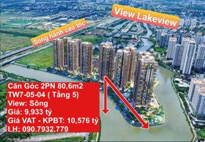 rẻ nhất thị trường căn góc 2pn 80,6m2 view trực diện sông giá chỉ 10,576ty