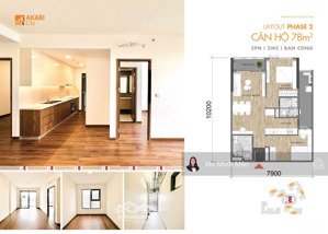 chủ bán gấp rẻ căn hộ akari nam long giai đoạn 2, 2pn 80m2 bình tân, nhà mới giao có sổ hồng riêng