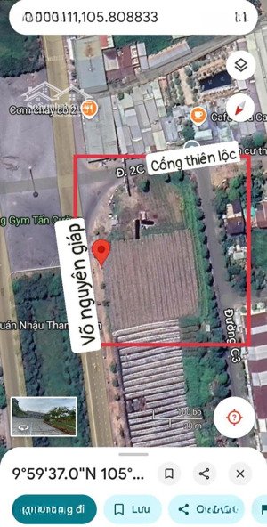 cho thuê miếng gần 9000m2, góc 3 mặt tiền võ nguyên giáp, kdc thiên lộc