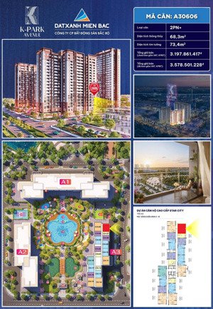 căn góc 2pn + ban công đông nam siêu thoáng mát tại k-park vinhomes star city - toà a3