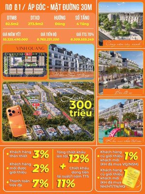 ck khủng ~20% rẻ nhất hoàng huy new city còn 8.3 tỷ căn 82,5m2 - 4 tầng - đường 30m - vốn 3 tỷ