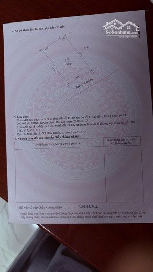 cc gửi bán lô đất2mặt đường trước,sau,cách trục chính hòa thạch quốc oai 80m dt 110,3m,mt 8,04m