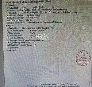 bán gấp căn hộ 6c5 sunrise becamex 2 phòng ngủ căn góc 71,7m2. giá 2,5 tỷ