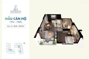 bán căn hộ 1 phòng ngủ giá rẻ ngày gần aeon mall: 43m2